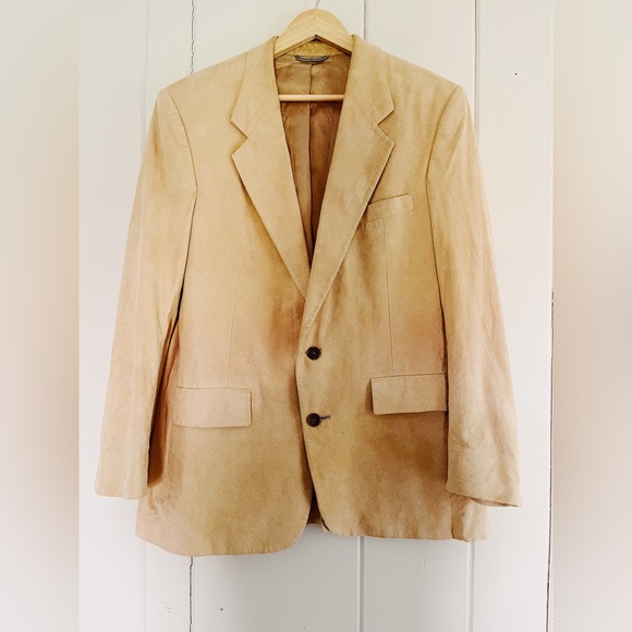 Dior Other - Vintage Christian Dior Khaki Tan Sueded 2 Button Sport Coat Men's sz 40S